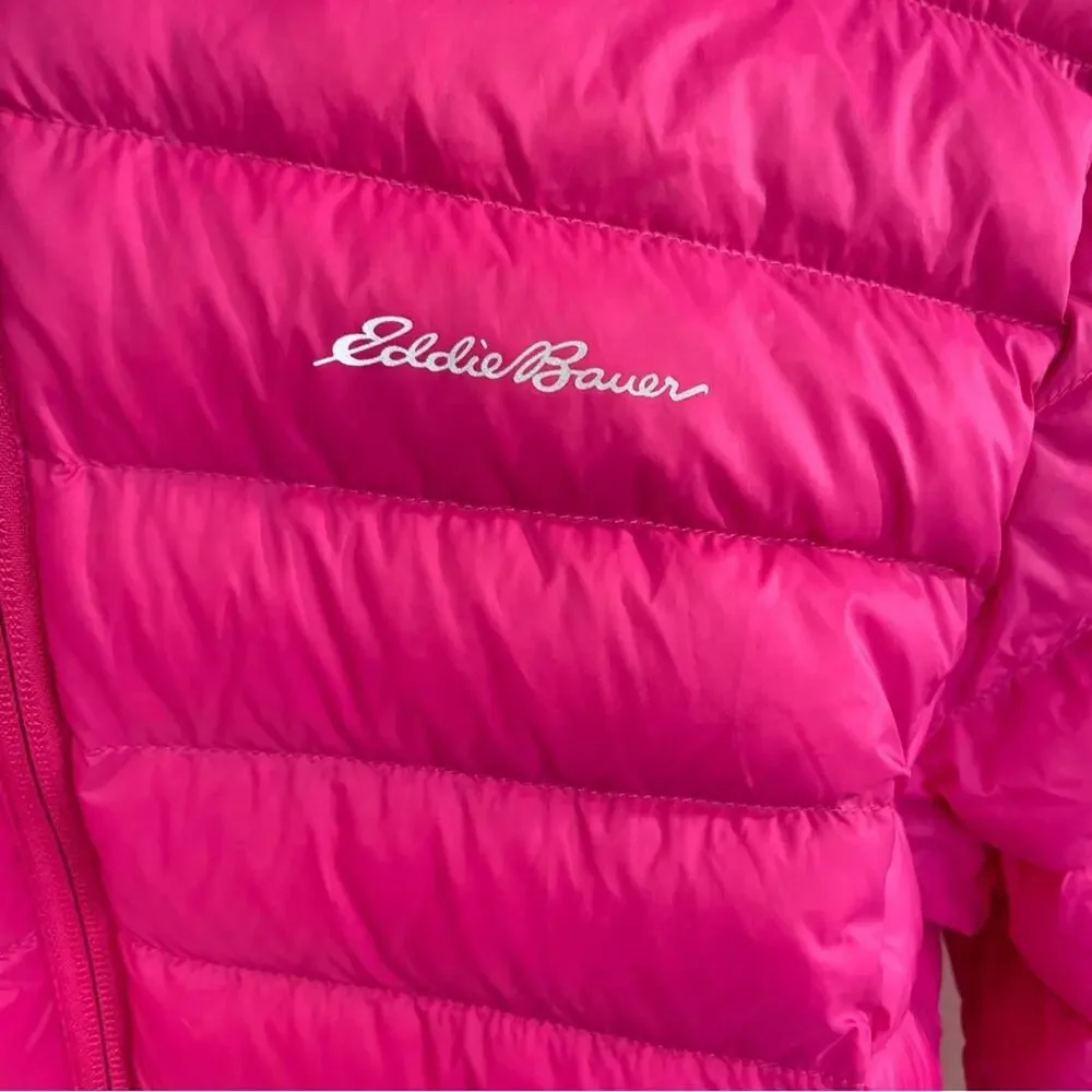 Eddie Bauer Barbie Pink Puffer Coat Jacket Duck Down Feathers Girls Size 14